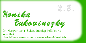 monika bukovinszky business card